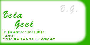 bela geel business card